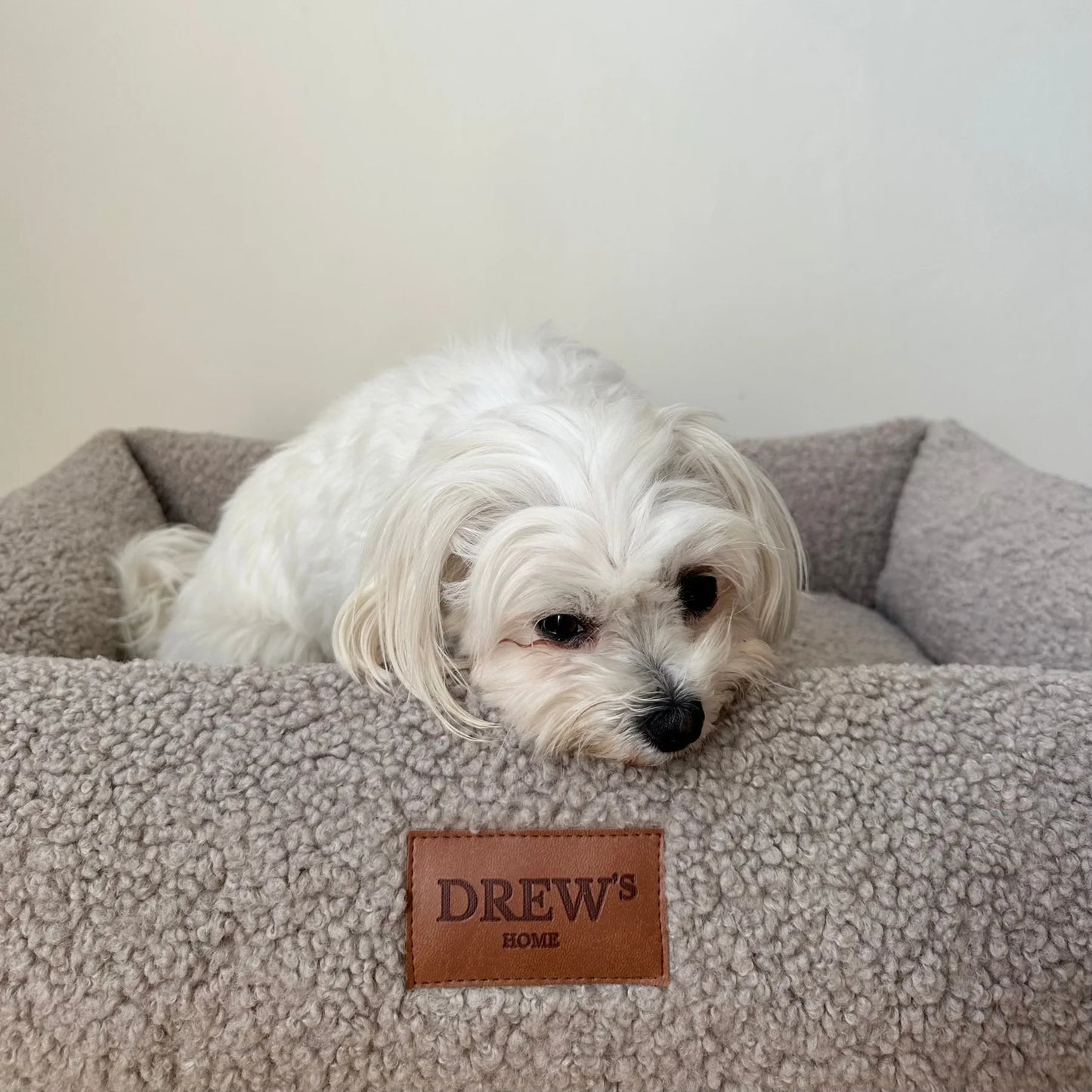 DREW'S DOGWEAR - Orthopädisches Teddy-Hundebett mit Memory-Schaum in Taupe