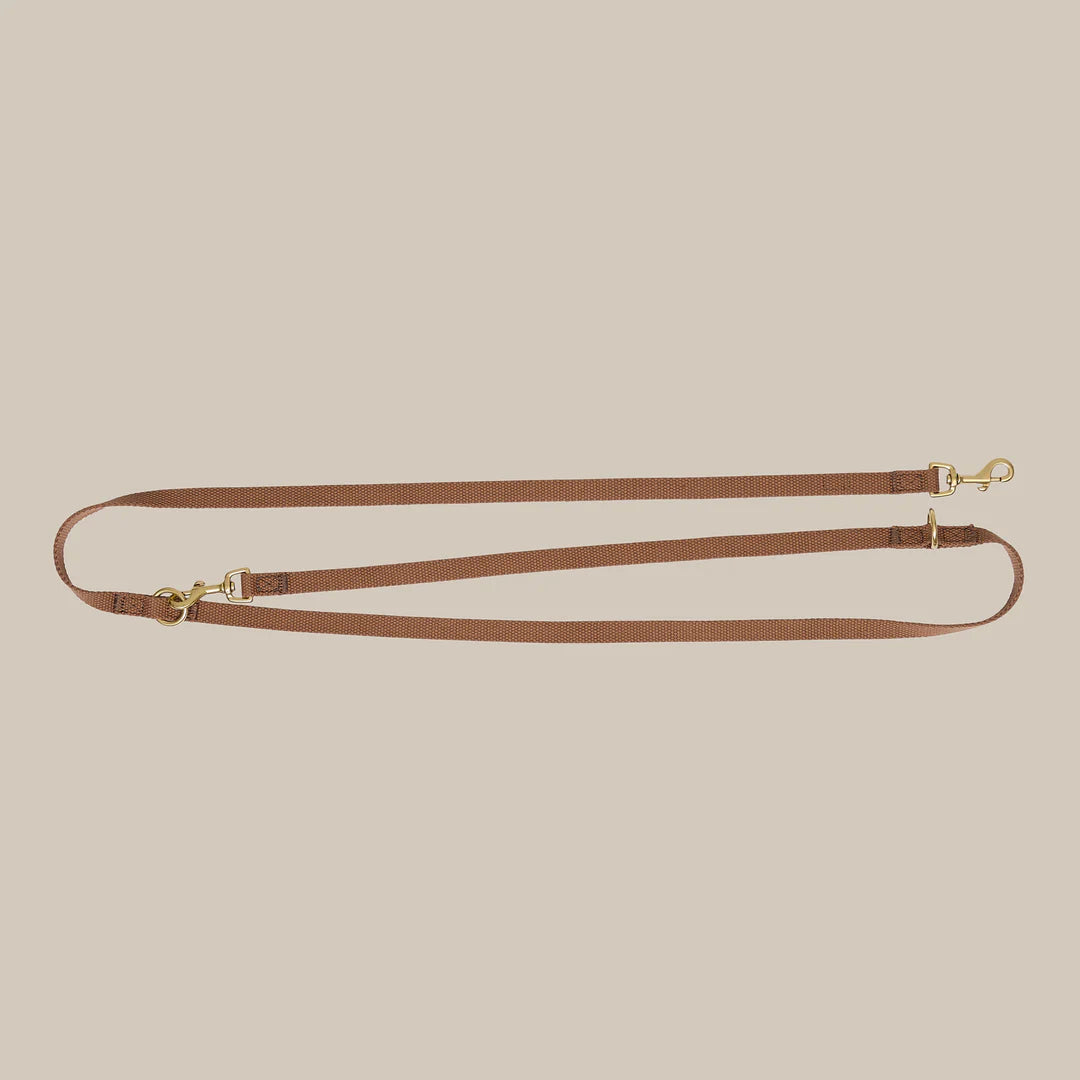 DREW'S DOGWEAR - Verstellbare Hundeleine aus Baumwolle – Braun (2 Meter)