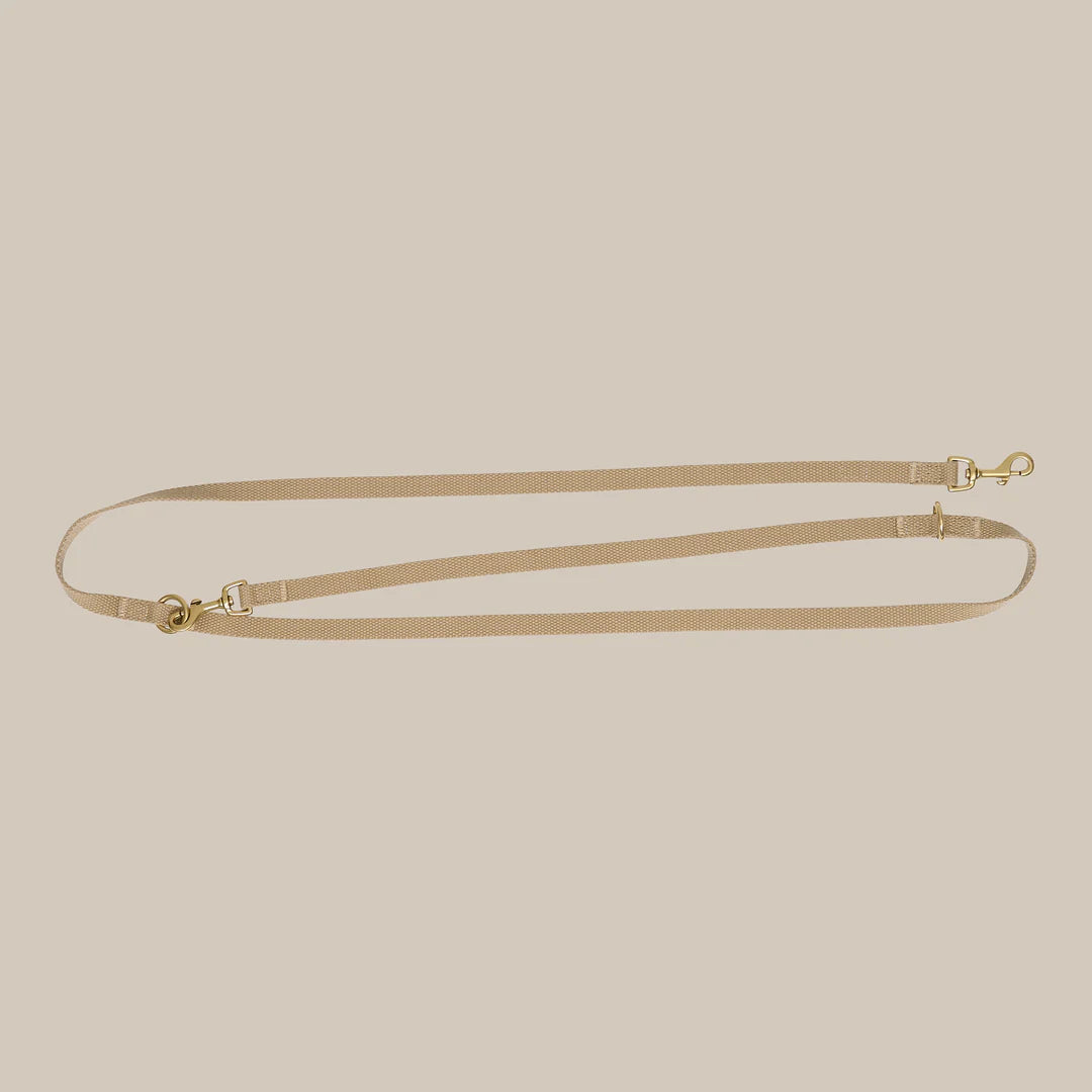 DREW'S DOGWEAR - Verstellbare Hundeleine aus Baumwolle – Beige (2 Meter)