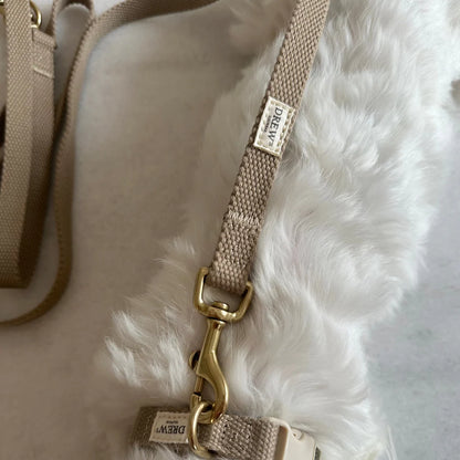 DREW'S DOGWEAR - Verstellbare Hundeleine aus Baumwolle – Beige (2 Meter)