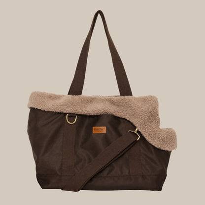 DREW’S DOGWEAR – Cali Hundetasche mit Teddyfutter Brown