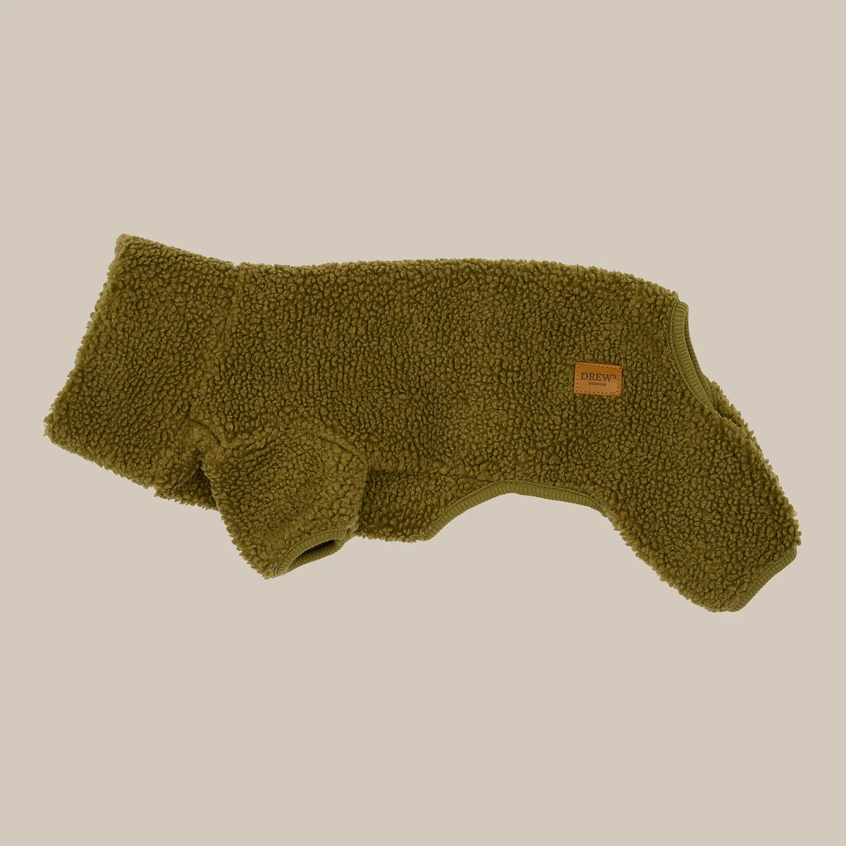 DREW’S DOGWEAR - Milo Sherpa-Hundepullover – Olivgrün