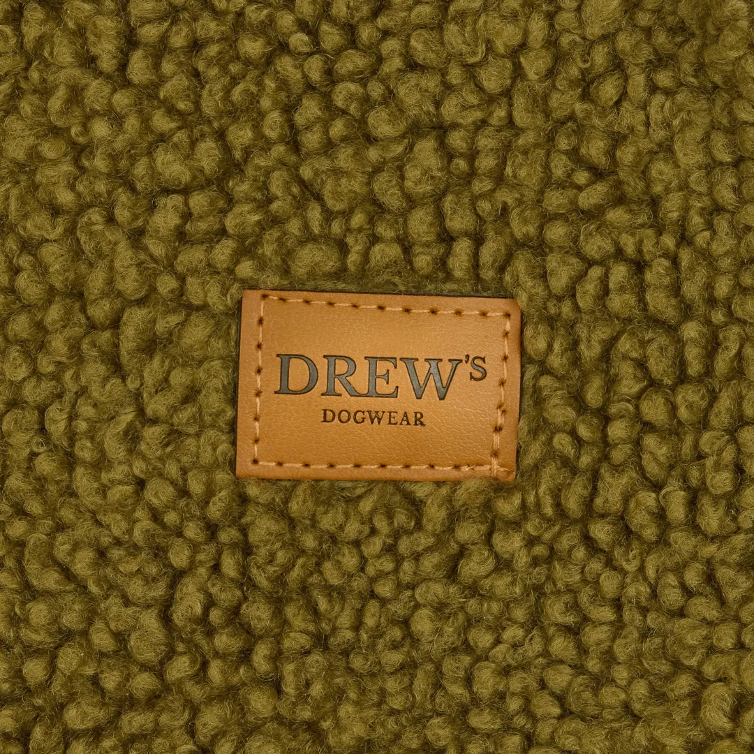 DREW’S DOGWEAR - Milo Sherpa-Hundepullover – Olivgrün