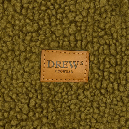 DREW’S DOGWEAR - Milo Sherpa-Hundepullover – Olivgrün