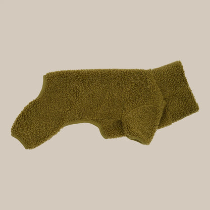 DREW’S DOGWEAR - Milo Sherpa-Hundepullover – Olivgrün