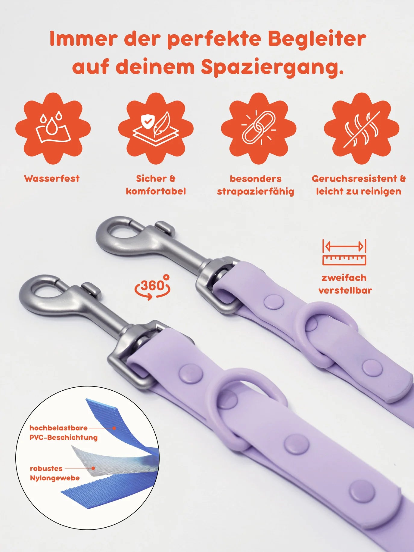 PAWPOPZ – Personalized Dog Leash - Purple