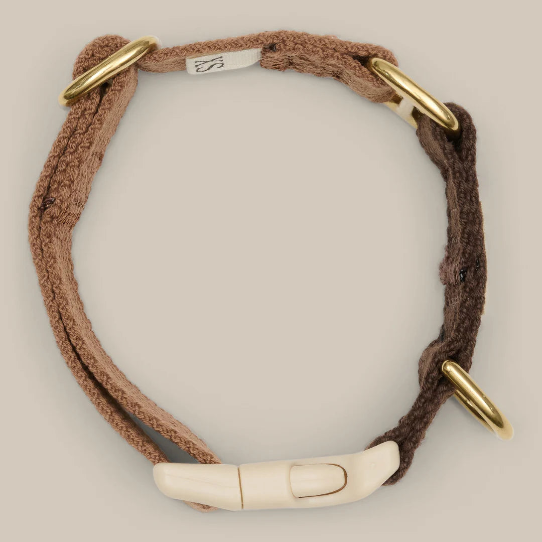 DREW'S DOGWEAR - Weiches & verstellbares Hundehalsband Chocolate