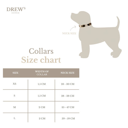DREW'S DOGWEAR - Dunkler Pfeil / Weiches & verstellbares Halsband (braunes Muster)