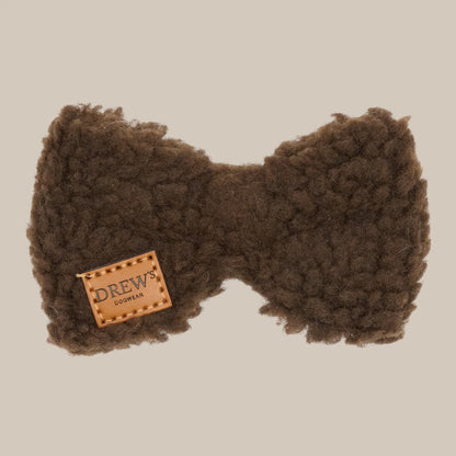 DREW’S DOGWEAR - Teddy-Fliege fürs Hundehalsband – Braun