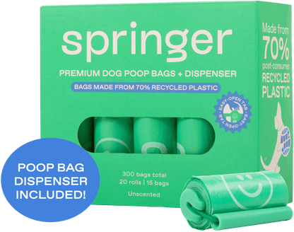 Springland Pets - Premium Hundekotbeutel – 300 Beutel, 20 Rollen (6 Pack) - OSSO BLU