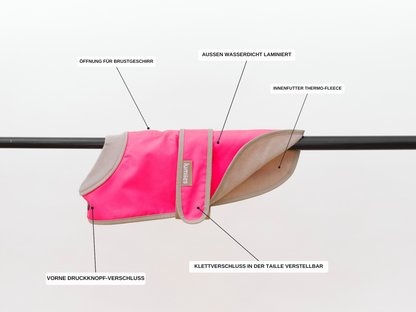 LUMIIES – Glow Raincoat Mini-Fit Hunderegenmantel Neonpink