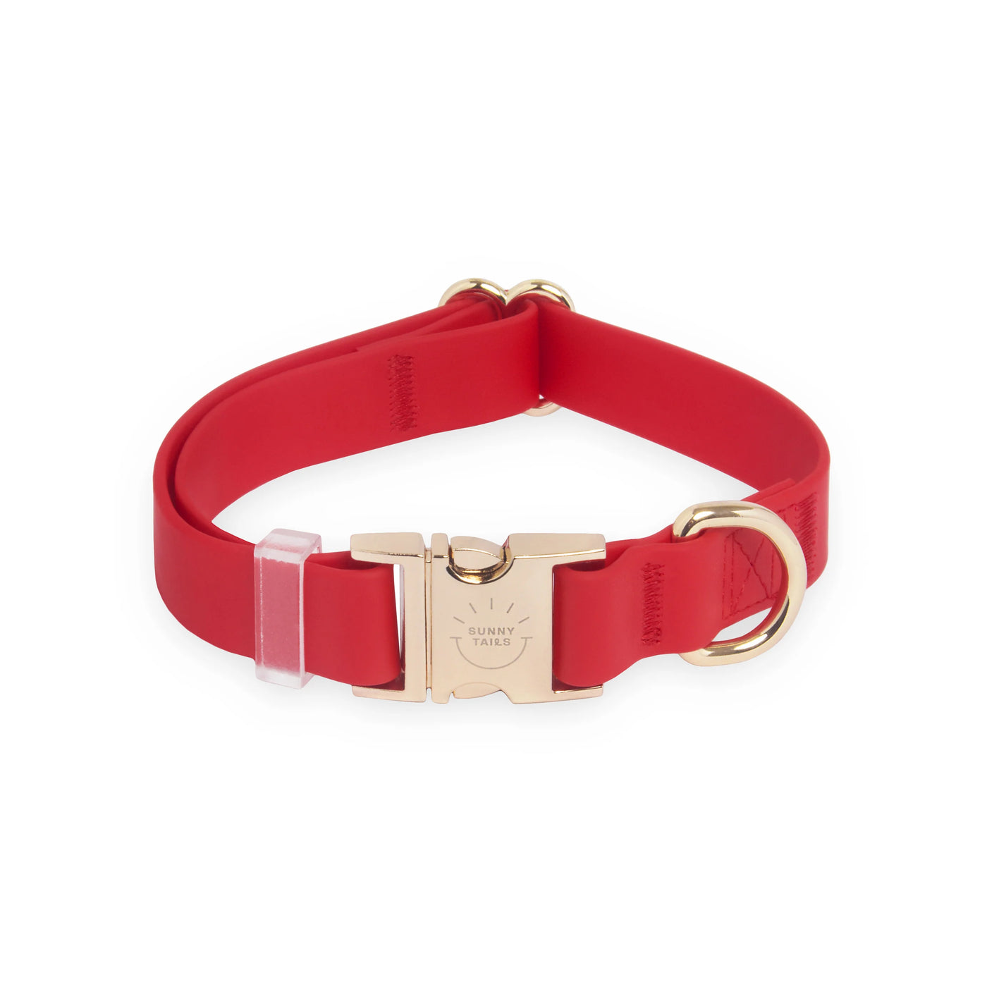 SUNNY TAILS - Waterproof Dog Collar - Cherry Red