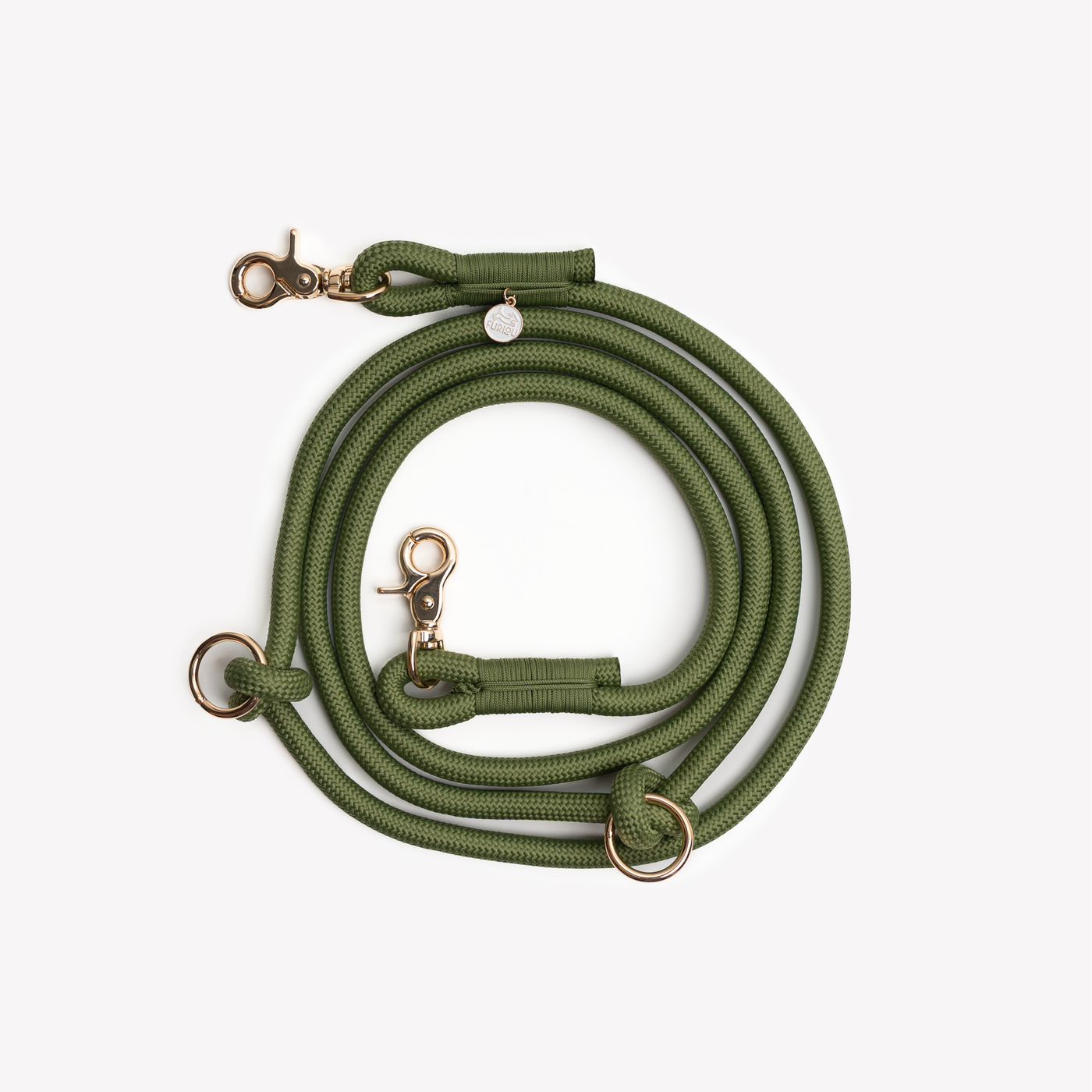 FURLOU - "Green" - Hands-free Dog Leash, Braided