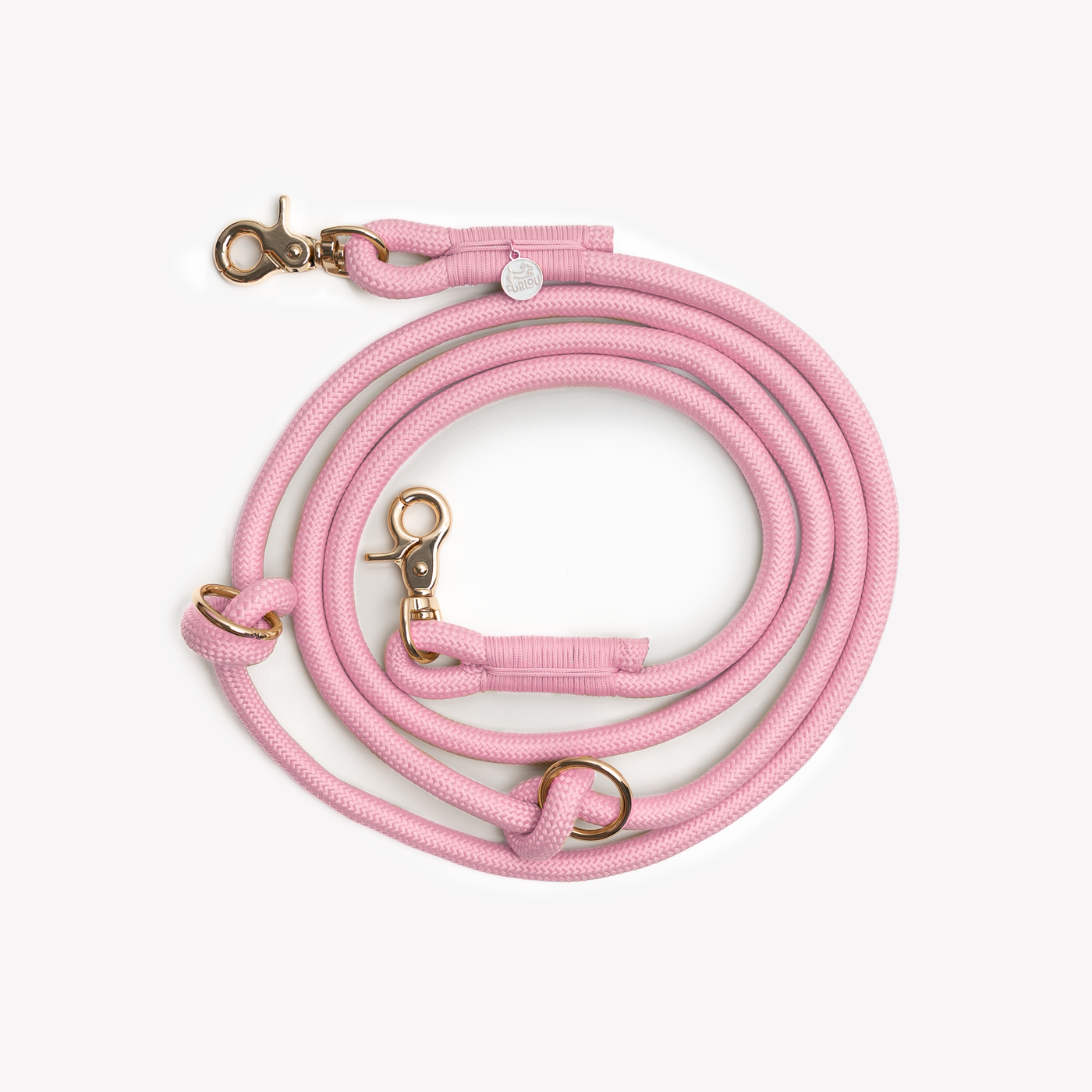 FURLOU - "Pink" - Hands-free Braided Dog Leash