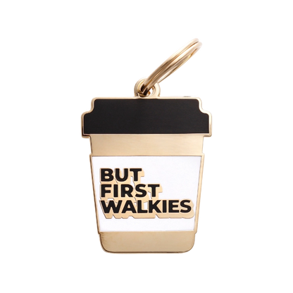 VORBESTELLUNG - But First Walkies Coffee Cup Pet ID Tag - OSSO BLU