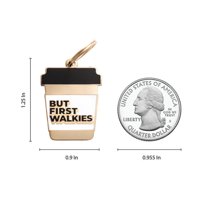 VORBESTELLUNG - But First Walkies Coffee Cup Pet ID Tag - OSSO BLU