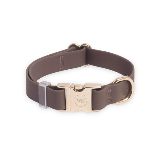 SUNNY TAILS - Espresso Brown Waterproof Dog Collar