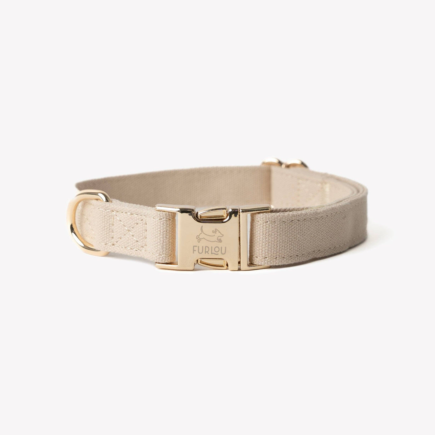 FURLOU – Cotton Canvas Dog Collar in Tan