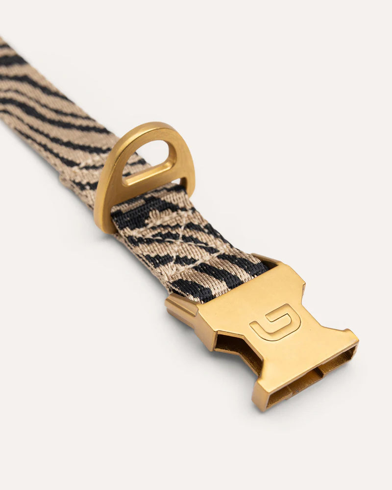 DOGGUO - Zebra Halsband – Beige/Black - OSSO BLU