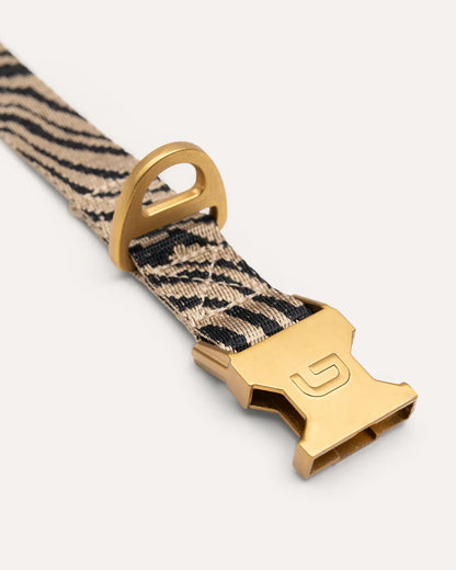 DOGGUO - Zebra Halsband – Beige/Black - OSSO BLU