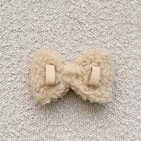 DREW’S DOGWEAR - Teddy-Fliege fürs Hundehalsband – Beige