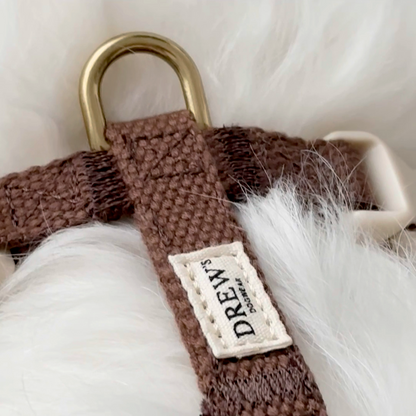DREW'S DOGWEAR - Verstellbares Hundegeschirr Chocolate mit goldenen Details
